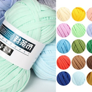 100g T-Shirt Yarn, Chunky Crochet Yarn, Fabric Yarn for Crafting, Premium T-Shirt Yarn for Bag, Blanket Basket Slippers, Jersey T-Shirt Yarn