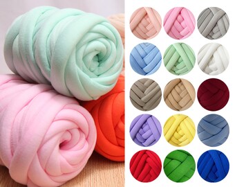 Chunky Yarn for Arm Knitting, 500 Grams Soft Crochet Cotton Yarn, Jumbo Crafting Yarn, Chunky Blanket Knitting Yarn, Machine Washable Yarn