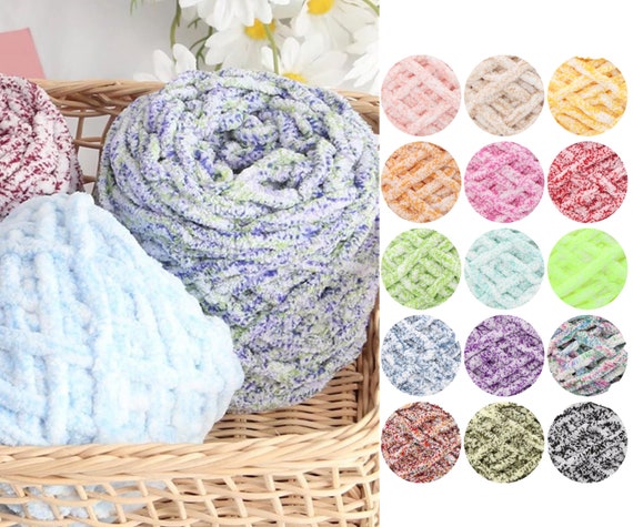 Multicolor Chunky Yarn, Soft Crochet Yarn, 100g Thick Yarn for Amigurumi  and Crafting, Hand Crochet Yarn, Colorful Velvet Yarn, Bulky Yarn 