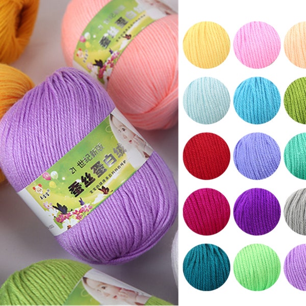 6 Ply Milk Cotton Yarn, 50g Soft Crochet Baby Yarn, Crochet Yarn for Amigurumi & Crafts, Baby Yarn, Doll Yarn, Knitting Yarn, Color 901-938