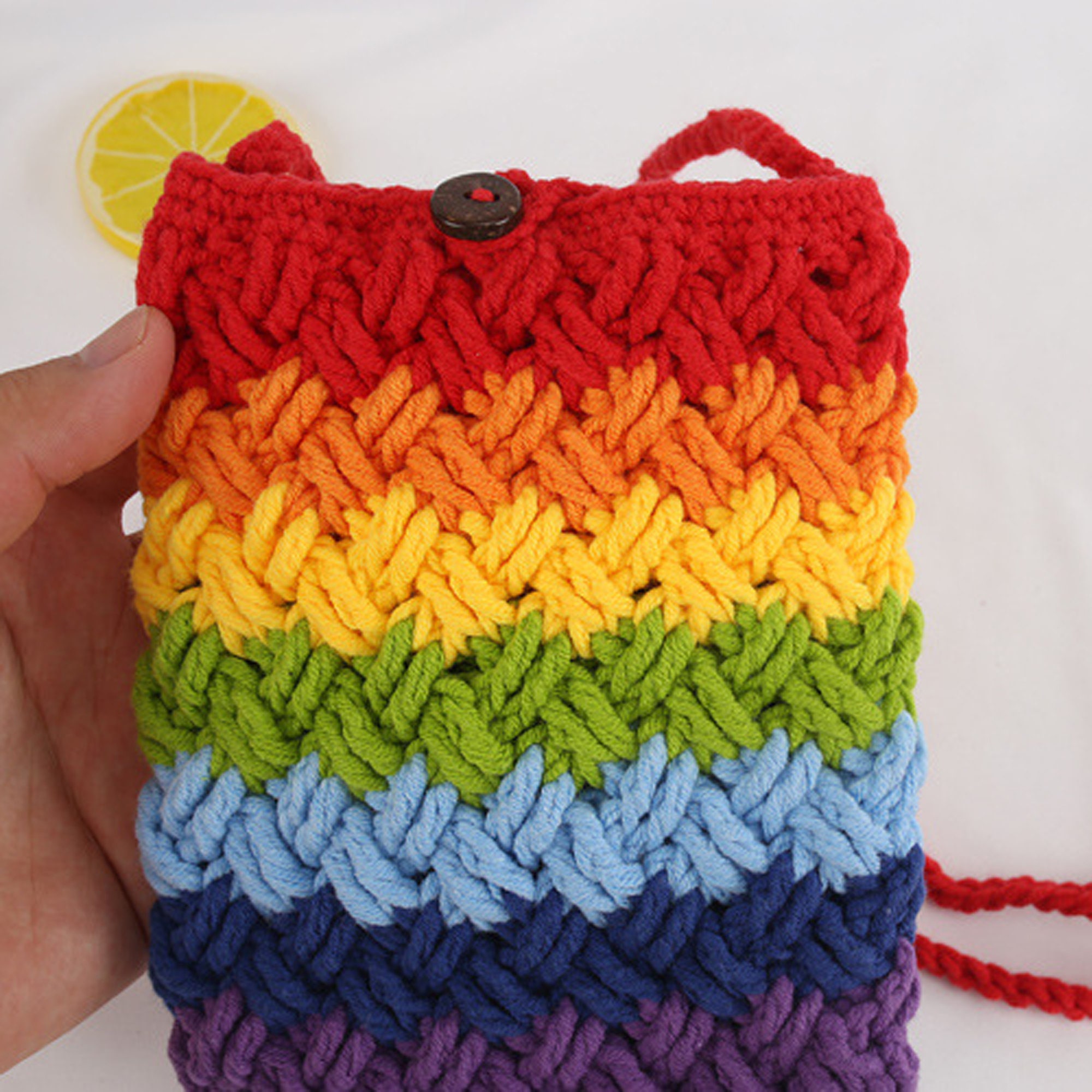 Rainbow Crochet Bag Handmade Crochet Crossbody Bag Girls - Etsy