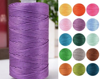 1.5mm Polyester Macrame Yarn, 100g Macrame Cord, Multicolor Polyester Macrame Cord, Crochet Cord for Bag, Summer Macrame Yarn, Crochet Yarn