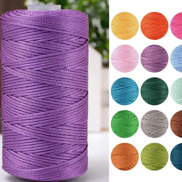 1.5mm Polyester Macrame Yarn, 100g Macrame Cord, Multicolor Polyester Macrame Cord, Crochet Cord for Bag, Summer Macrame Yarn, Crochet Yarn