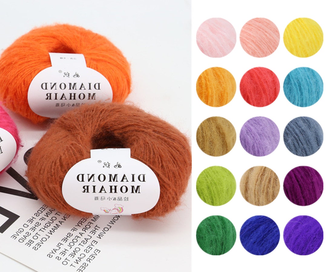 Soft Mohair Yarn, 25 Grams Kid Mohair Yarn, Premium Crochet Mohair Yarn