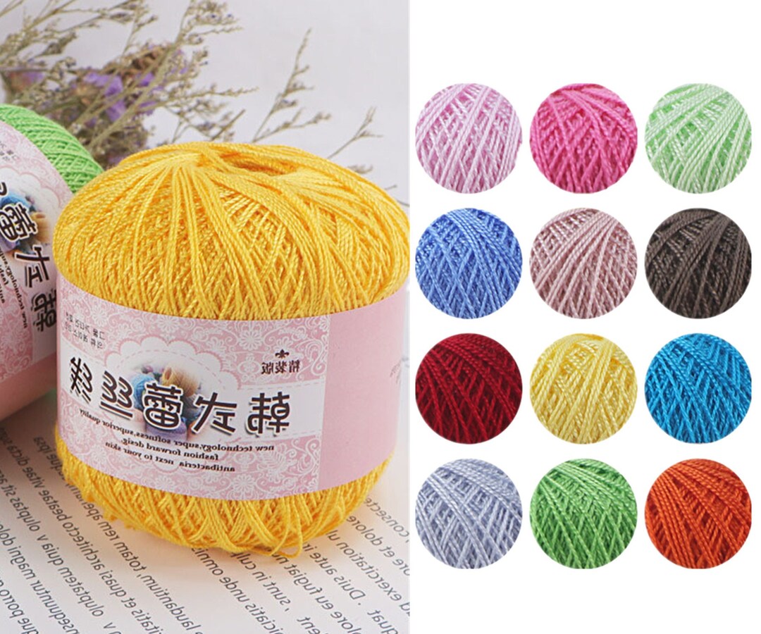 100 Cotton Lace Yarn, 50g Cotton Yarn, Summer Crochet Lace Yarn, Lace Yarn for Knitting and