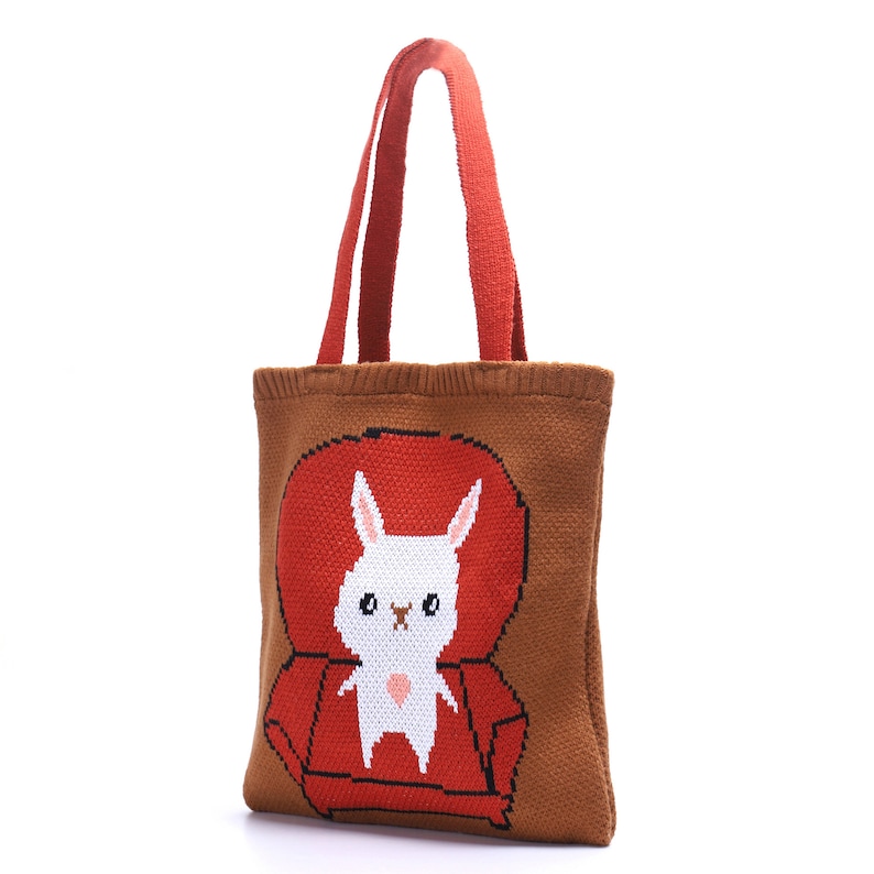 Shopping Bag All-match Casual Bag Cartoon knitting bag,Knitted openwork wool-Retro Twist Knitted Bag Large Capacity Bag Women/'s Bag
