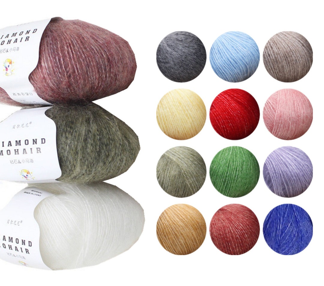 Soft Mohair Yarn 25 Grams Crochet Yarn 2 Ply Knitting Wool Etsy