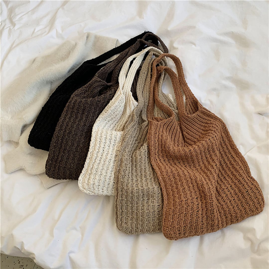 Hand-woven yarn duck bag Wool Knitted Shoulder Shopping Bag thick ice bar  thread handmade crochet casual bag gifts for firends