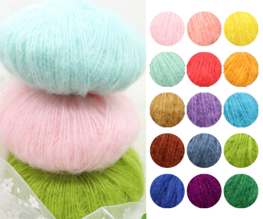 25 Grams Mohair Yarn, Soft Kid Mohair Yarn, Premium Crochet Mohair Yarn