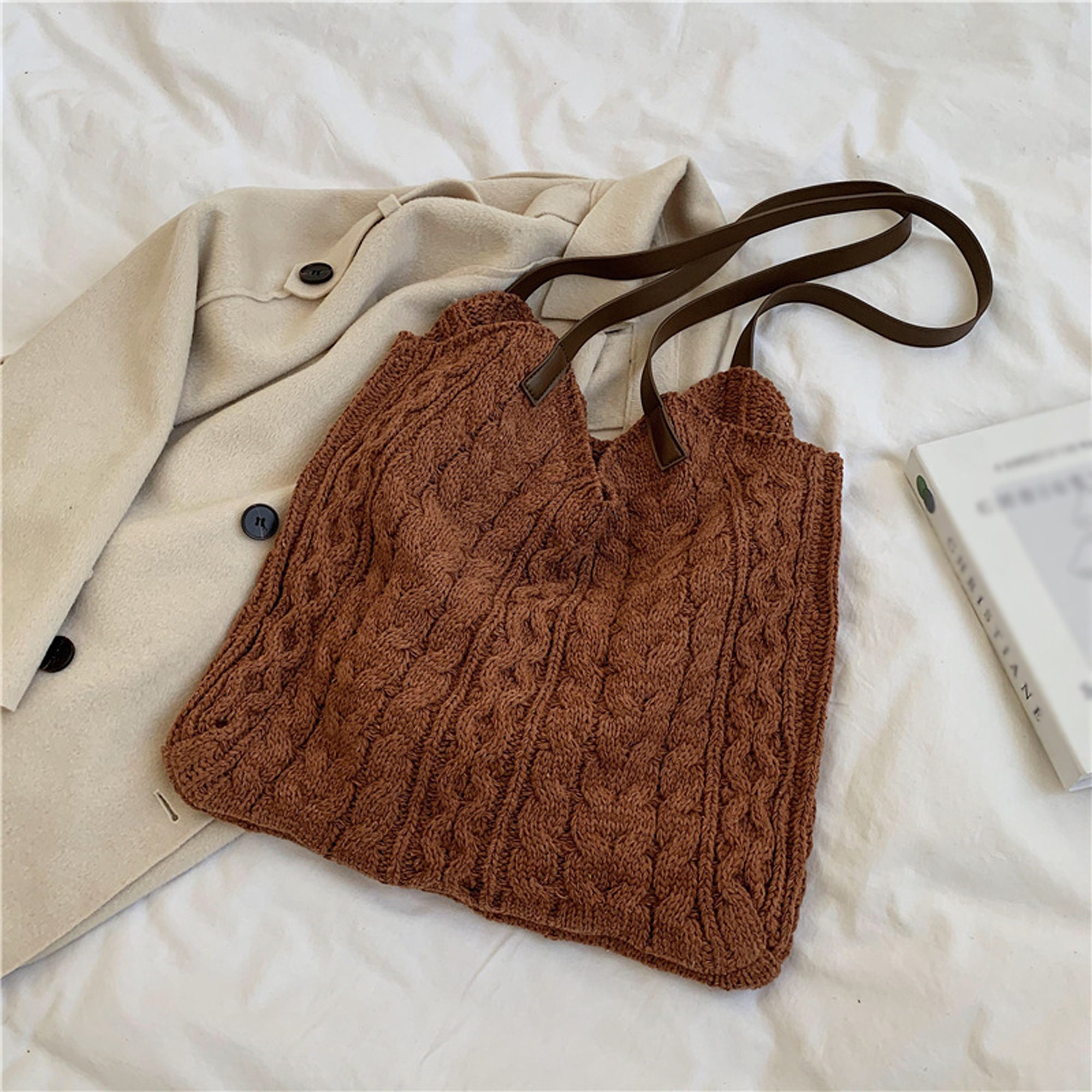 Retro Twist Hand-knitted Bag Handmade Shoulder Bag Knitted - Etsy