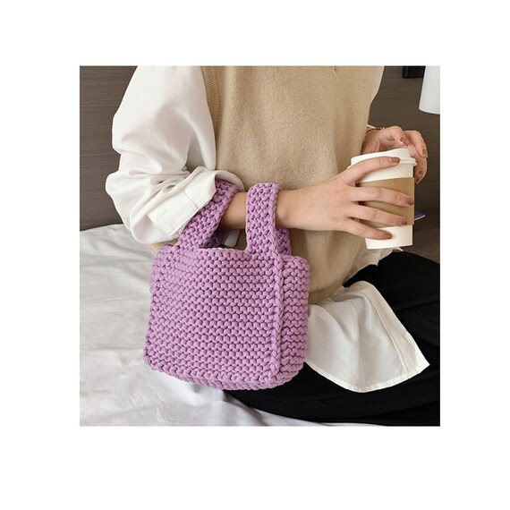 Hand-knitted Wrist Bags Hand-woven Bags Handmade Woolen Bag - Etsy