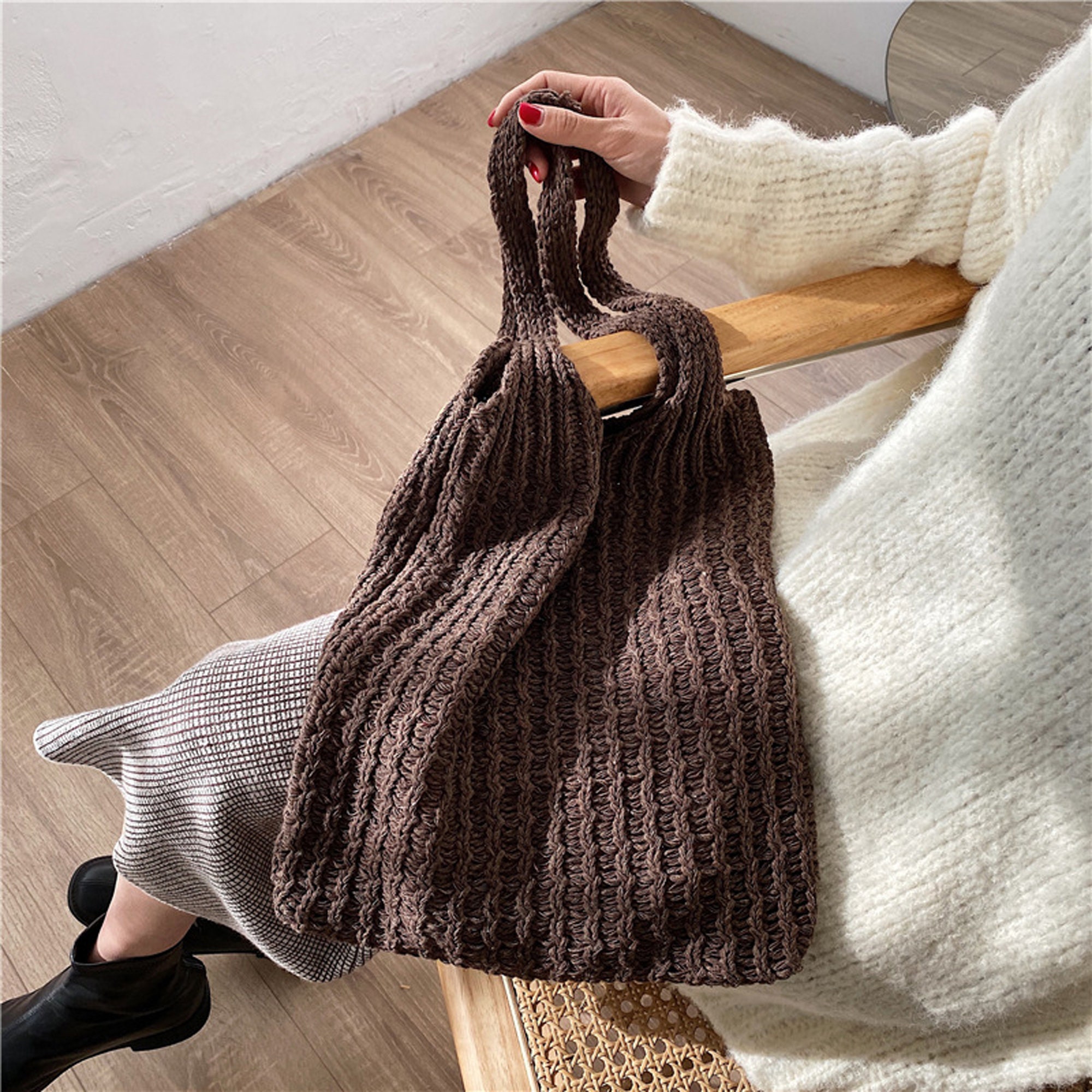 Time To Unwind Tote Bag, Funny Knitting / Crochet Yarn Bag – Sweet