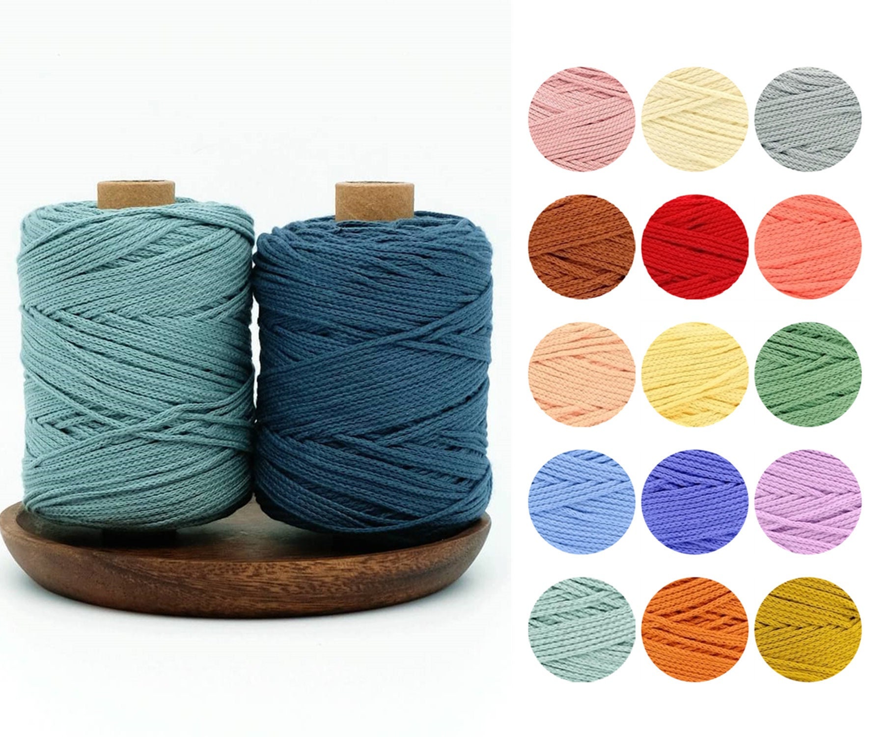 Likeecords 100% Cotton Crochet Yarn for Bag,2mm, 150m,Macrame Cord
