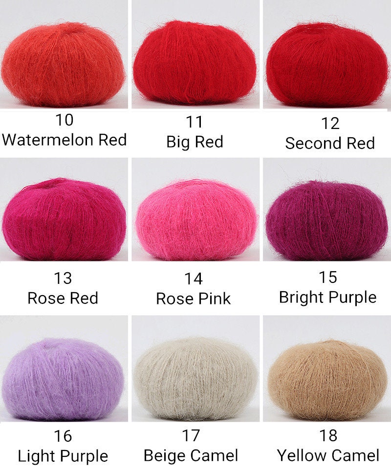 Soft Mohair Yarn 25 Grams Crochet Mohair Yarn Kid Mohair Etsy