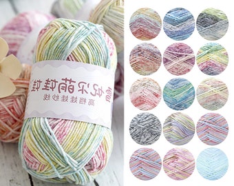 4 Ply Soft Milk Cotton Yarn, 40 Grams Yarn for Crochet & Amigurumi, Speckled Yarn, Milk Cotton Knitting Yarn, Cotton Yarn for Punch Needling