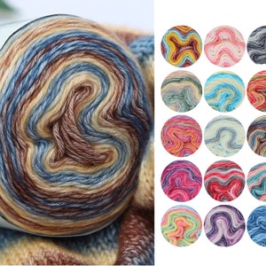 MultiColor Cake Yarn, 100 Grams Crochet Cotton Yarn, Gradient Cake Yarn for Craft, Soft Knitted Cardigans Yarn, Baby Yarn, Knitting Yarn Art