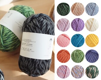 100% Wool Yarn, 50g Chunky Crochet Yarn, Amigurumi Wool Yarn, 50 Meters Soft Wool Yarn for Knitting and Crafts, Baby Wool Yarn, Doll Yarn