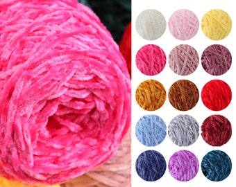 100g Soft Chenille Yarn, Soft Crochet Velvet Yarn, Velvet Yarn for Crafting & Amigurumi, Chunky Yarn, Velvet Knitting Yarn, Crochet Material