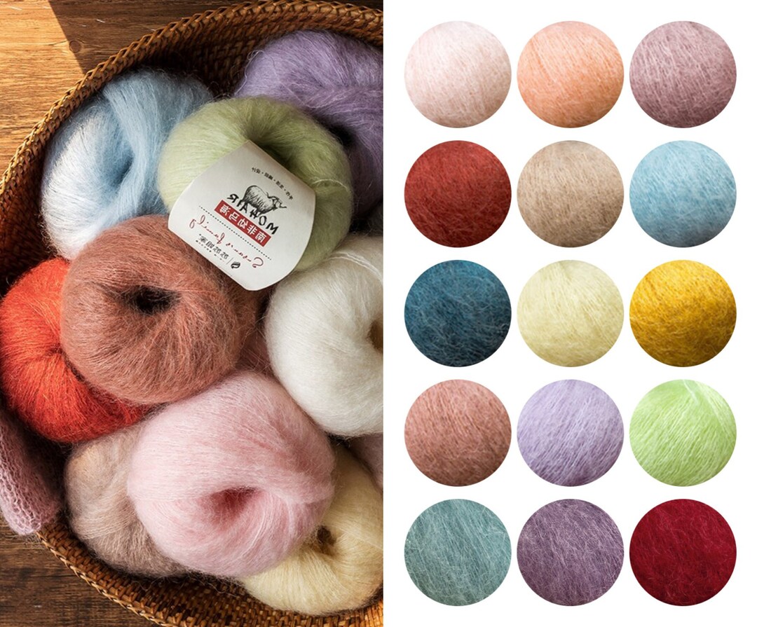 20 Grams Mohair Yarn 145m Soft Kid Mohair Yarn Premium Etsy