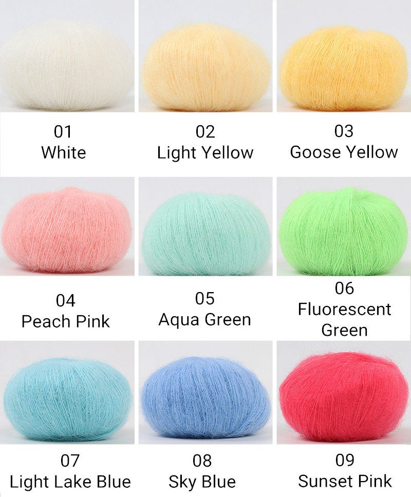 Soft Mohair Yarn 25 Grams Crochet Mohair Yarn Kid Mohair Etsy