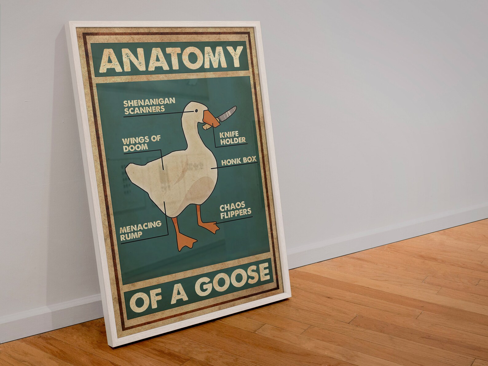 Anatomy of A Goose Goose Poster Honk Honk Canvas Art Print | Etsy