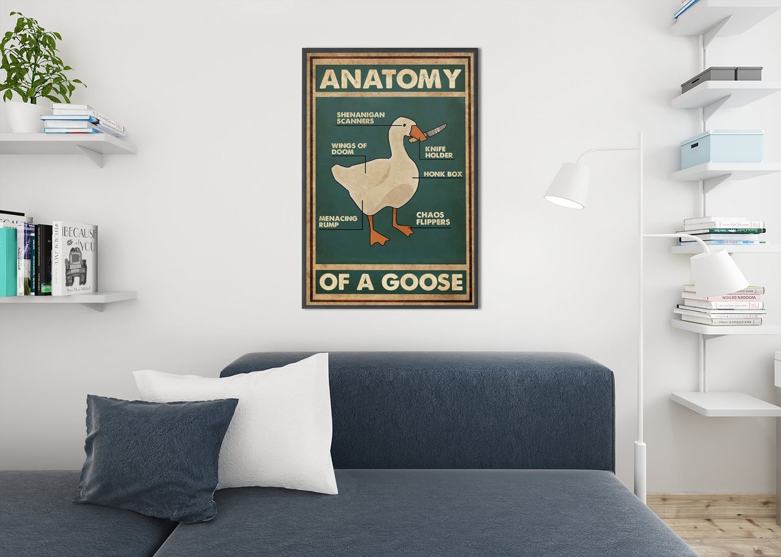 Anatomy of A Goose Goose Poster Honk Honk Canvas Art Print | Etsy