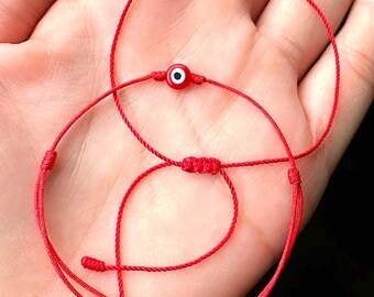 Red Evil Eye Bracelet: Protection Knot Jewelry