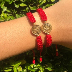 San Benito Bracelet, Saint Benedict bracelet, Red string bracelet, Red string lucky bracelet, Red bracelet, Protection bracelet, red string