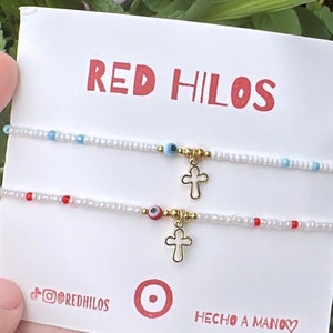 Dainty Evil Eye Seed Bead Bracelet: Adjustable Protection Jewelry