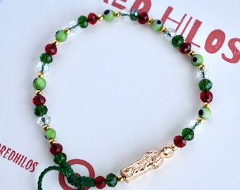 Handmade San Judas Beaded Bracelet: Unisex Evil Eye Protection