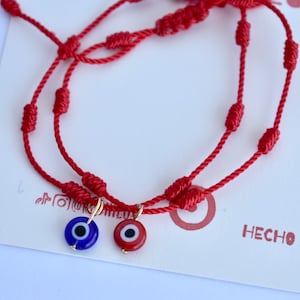 Evil eye bracelet, mal de ojo bracelet, red string protection bracelet, evil eye bracelet for men, protection bracelet, 7 knot bracelet
