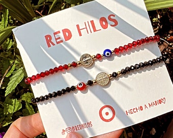 Red String Evil Eye Bracelet: Saint Benedict Charm, Protection Jewelry, handmade beaded bracelet