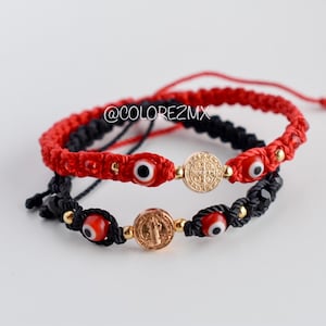 Evil Eye Bracelet, Mal de Ojo bracelet, San Benito bracelet, evil eye bracelet men, Red string bracelet, lucky bracelet, evil eye jewelry