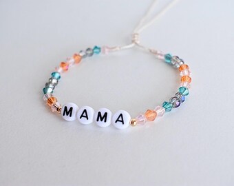 Mama Beaded Bracelet: Personalized Name Jewelry Gift