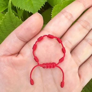 Baby Red String 7 Knot Bracelet: handmade Protection Jewelry