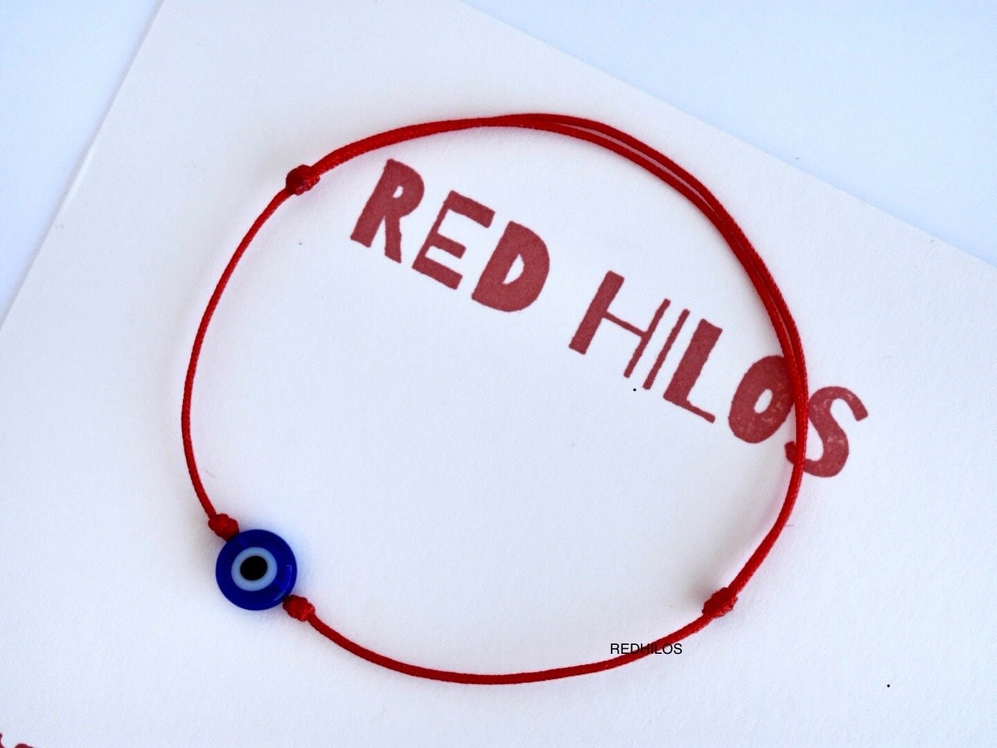 Adjustable Evil Eye Bracelet: Red Hilo Protection Amulet