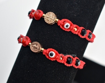 Red Evil Eye Bracelet, Evil eye Bracelet, Mal de Ojo Bracelet, San benito bracelet, Saint Benedict, Saint benedict Bead, evil eye, Unisex,