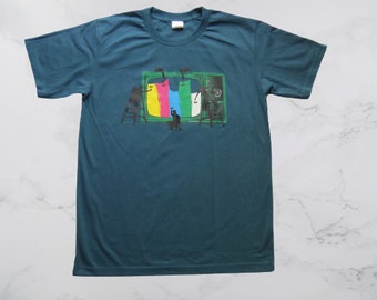 Banksy Inspired TV Painting T-Shirt, Soft Cotton Graphic Tee