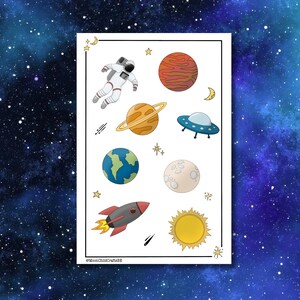 Foglio di adesivi spaziali