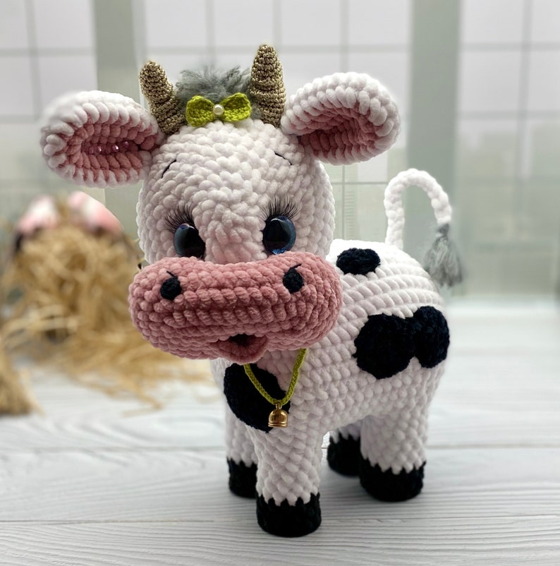 Crochet pattern Cow Amigurumi Plush yarn Crochet Toys Etsy