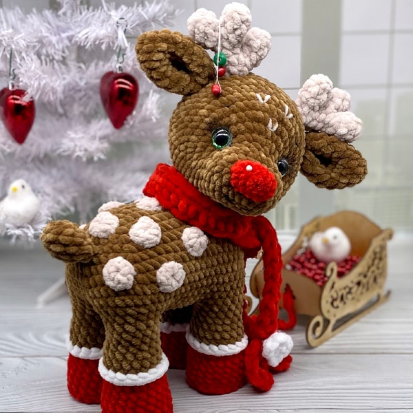 Ready-made toy, The Christmas deer, Amigurumi, The Deer, Crocheted deer, Handmade, Symbol of the year, amigurumi