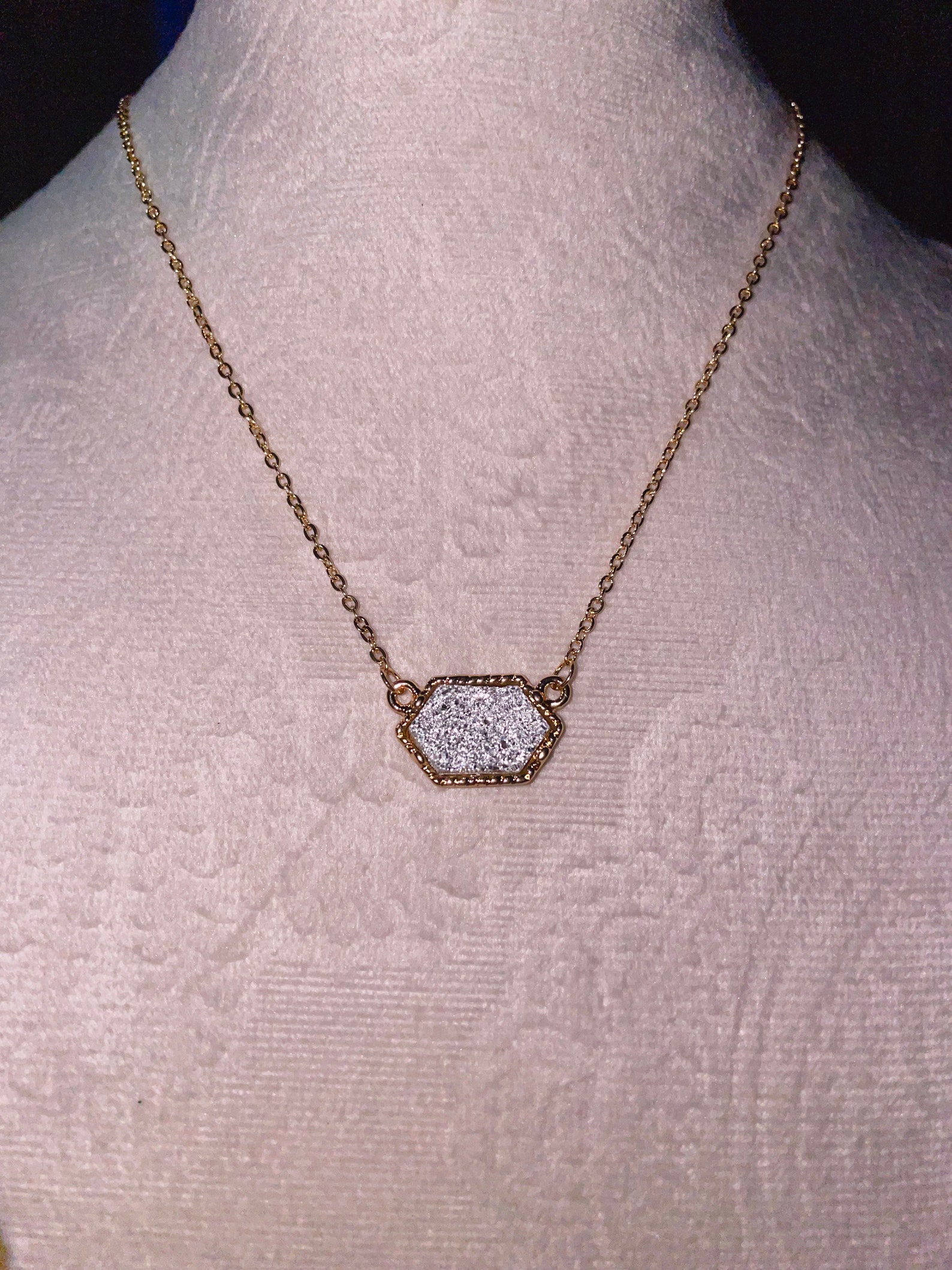 Gold crystal necklace Etsy