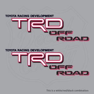 Calcomanías TRD Off Road Toyota Racing Development de 16" x 5" - 3 colores personalizables