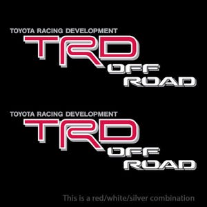 Naklejki TRD Off Road Toyota Racing Development 16" x 5" - 3 konfigurowalne kolory