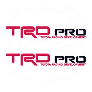 TRD PRO Toyota Racing Development Red/Black decals 18&quot; x 2.7&quot;