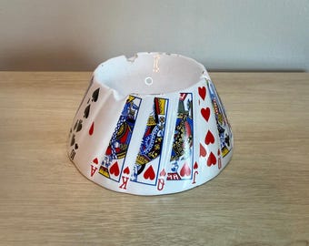 Vintage speelkaarten Keramische asbak Poker Casino Gokken Decor King Queen