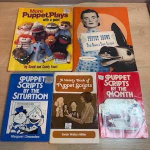 Vintage Puppet Script Book Lot of 5 Educational Ministry Plays 1970s 1980s Retro