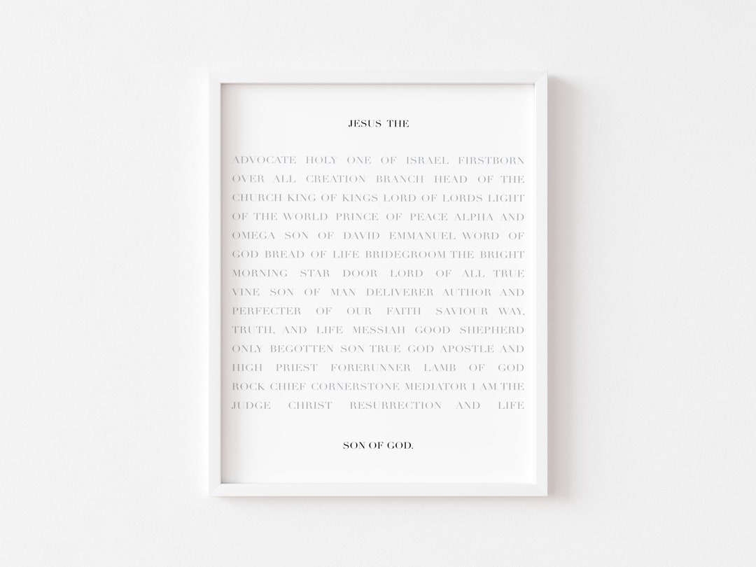 Names of Jesus, Bible Verse Print, Christian Home Decor Scripture - Etsy