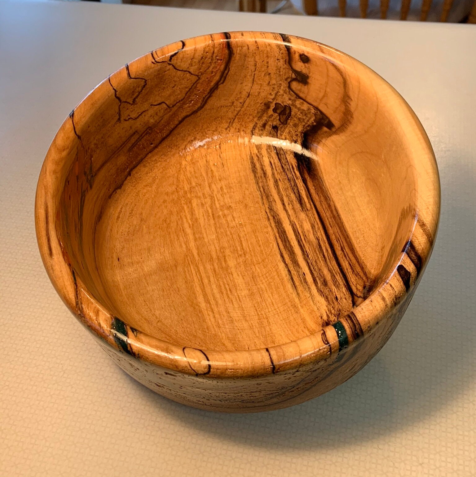 Spalted Maple Bowl With Red and Green Resin | Etsy