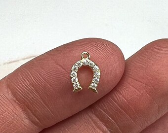 18K Gold Plated Mini Horseshoe Charms, St Patricks Day Charms, Earring Findings, Jewelry Making